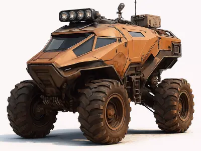 Futuristic Armored Off-Road Exploration Vehicle 3D print model