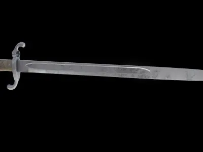 German bayonet Seitengewehr 1871 S71 Low-poly 3D model