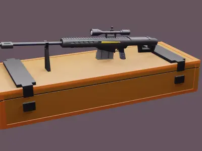 Sniper low poly Low-poly 3D model
