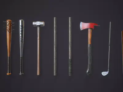Melee Weapons Survival Pack Low-poly 3D model