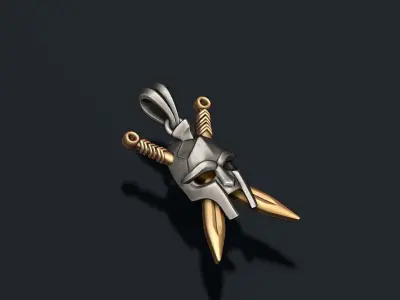 Helmet sword pendant 3D print model