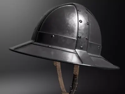 Kettle Medieval Helmet Low-poly 3D model
