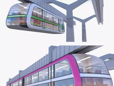 Elevated trains long and short 2024 3D Model Pack