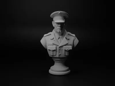 Marine Soldier Bust Chess 3D print model