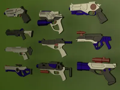 3D Pack Of Sci-fi Guns 3D model
