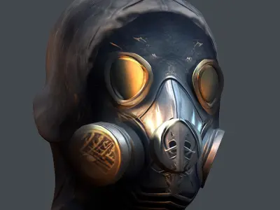  helmet Gas mask  3d model military combat Low-poly Low-poly 3D model