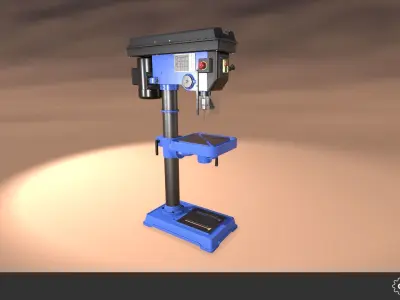 Stand Drill Set Low-poly 3D model