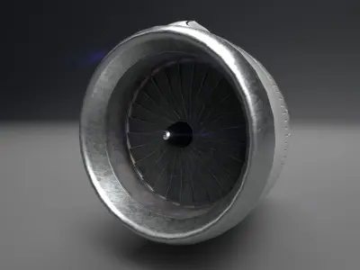 Aircraft Engine  Low-poly 3D model
