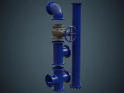 Industrial Pipes 5 Basic 3D model
