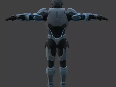 Futuristic Sci-Fi Soldier 3D Model 3D model purchase