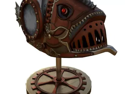 Fish Steampunk PBR low poly Low-poly 3D model