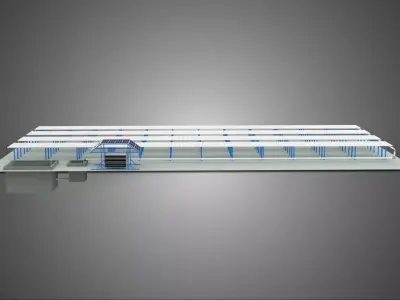 FIELD AEROPONIC HYDROPONIC PLANT FARM CULTIVATE SOLAR POWER IOT 3D model