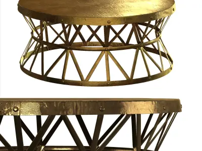 Brass Hammered Coffee Table 3D model