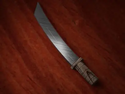 Machete knife Free low-poly 3D model get