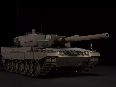 Highly Detailed Leopard 2 Tank Model 3D model