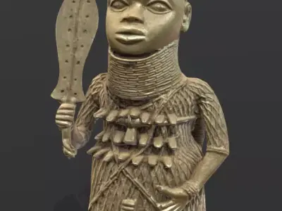 Oba of Benin Statue Low-poly 3D model