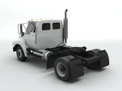 Semi Truck Tractor 2 Axle 3D model