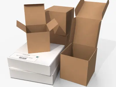  Cardboard Box Collection - Square Proportion Set 