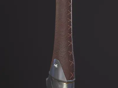 Battle axe game-ready Low-poly 3D model
