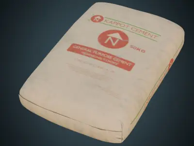 Cement Bag 1B Low-poly 3D model