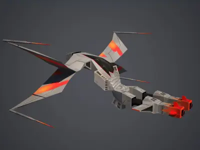 Spaceship Race 1 Low-poly 3D model