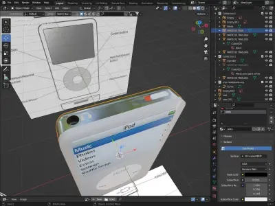 Ipod classic Low-poly 3D model