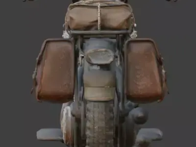 Military Frontier Combat Motorcycle 3D Model Low-poly 3D model