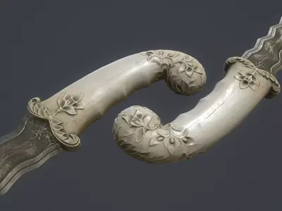 Indian dagger Low-poly 3D model