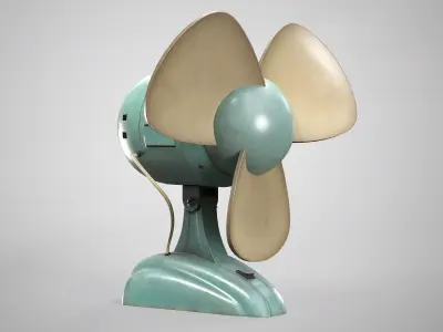 Retro Desk Fan - Vintage Office Table Fan Game Ready AAA Low-poly 3D model