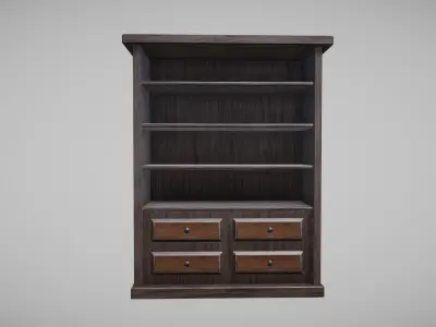 Old Wooden Almirah Free low-poly 3D model