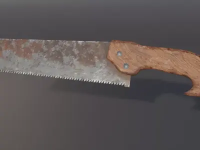 Old Hand Saw Low-poly 3D model
