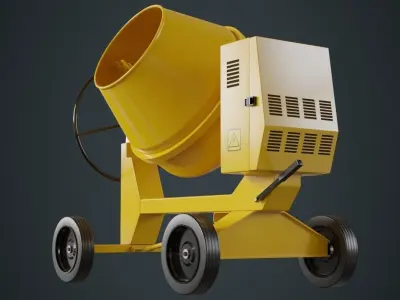 Concrete Mixer 1A Low-poly 3D model