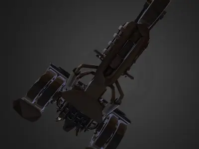 Low Polygon Art Steampunk Treble Bike Low-poly 3D model