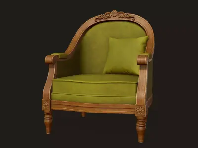 Vintage Armchair - PBR Game Ready Low-poly 3D model