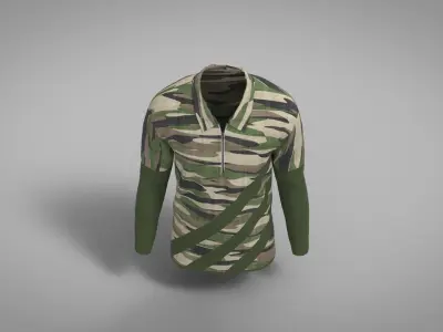 Military Outfit - T-shirt Low-poly 3D model 55