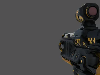 Sci-fi Gun  Free low-poly 3D model