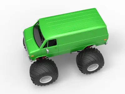 Monster Truck Van Scale 1 to 25 3D print model