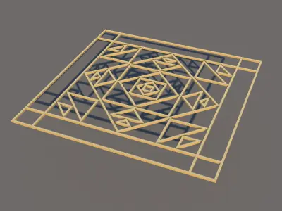 Gold Pattern Decorative Panel Free 3D model