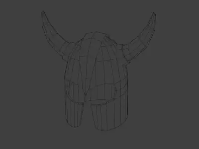 Stylized Viking Helmet Game Asset Low-poly 3D model