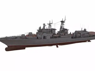 Udaloy-class destroyer Low-poly 3D model