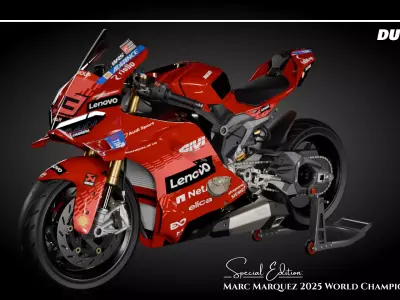 Panigale V4 Marquez 2025 World Champion Replica Low-poly 3D model