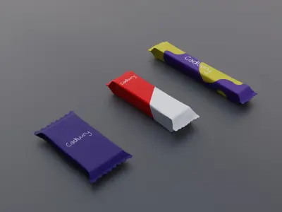 Cadbury chocolate bar Low-poly 3D model