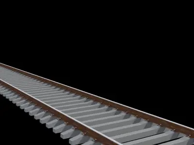 Train on tracks - animation 3D model