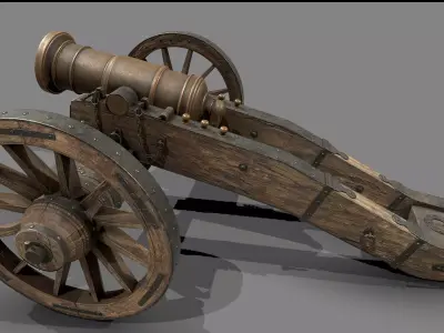 Cannon Bigger Howitzer Low-poly 3D model