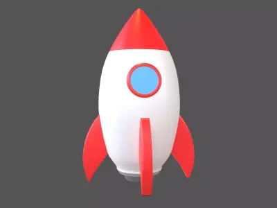 Cartoon Rocket V1 001 Low-poly 3D model
