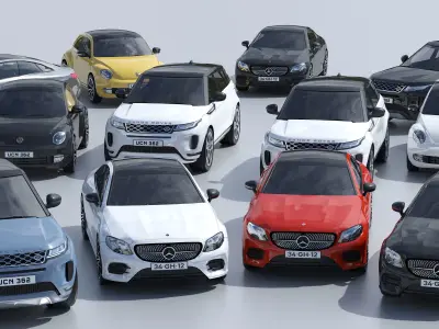 Cars set 3D model