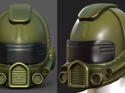 Helmet scifi military combat 3d  Low-poly 3D model shop