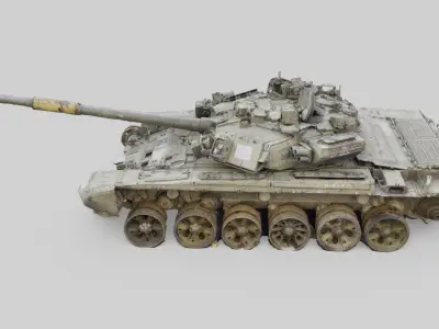 Russian T-90 tank destroyed by Ukrainian army  3D model
