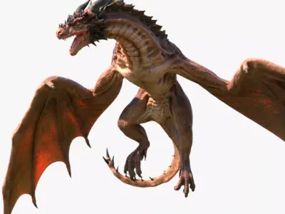 Dragon Low-poly 3D model 9