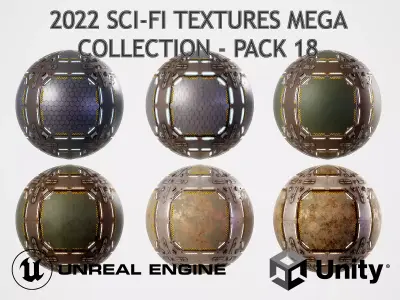 PBR Sci-Fi Texture Pack 18 Low-poly 3D model